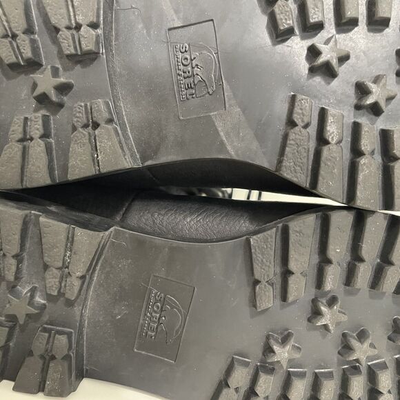 Sorel Leather Faux Fur Winter Boots Size 6 Black Outdoor Snow Apres Ski - Picture 6 of 11